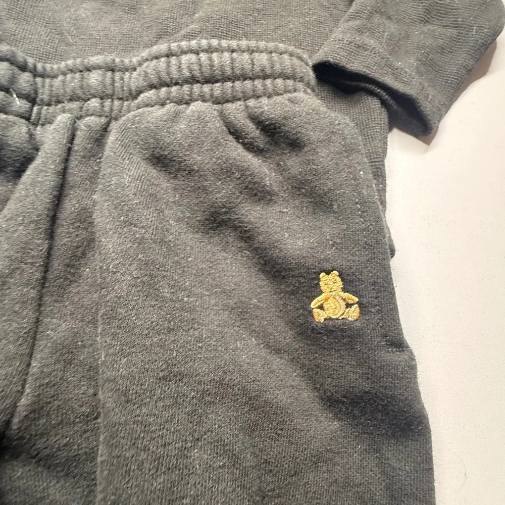 Baby Gap 3 Piece Outfit Set Black Hoodie Joggers‎ Bodysuit 6-12 Months Bear